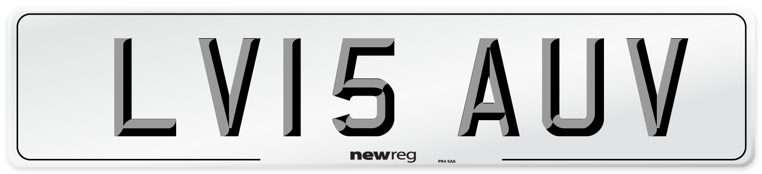 LV15 AUV Number Plate from New Reg